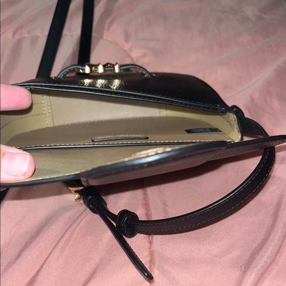 Michael Kors Black Leather Crossbody Bag with Gold Hardware - Picture 2 of 4